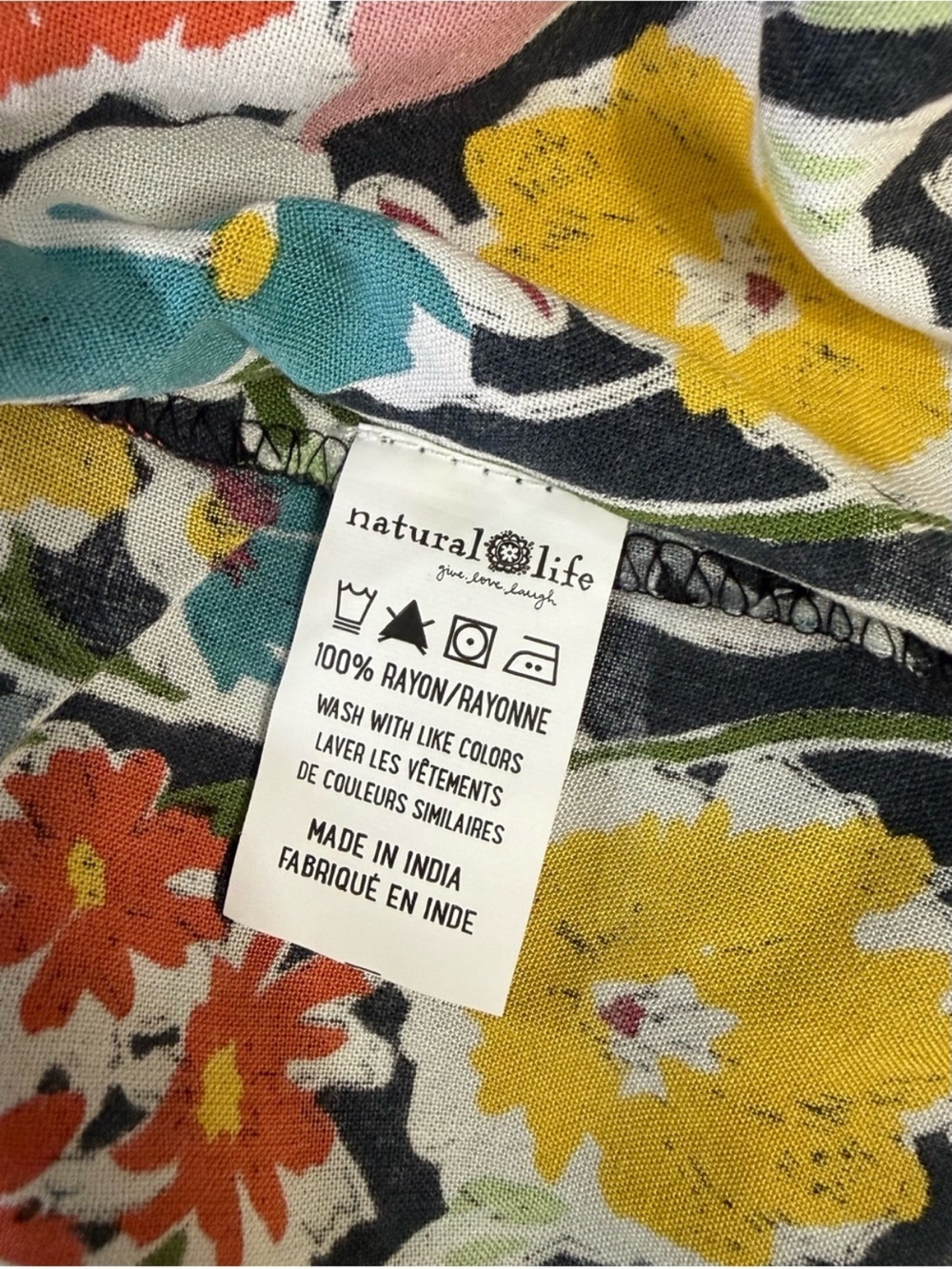 NATURAL LIFE Rayon Maxi Dress Tropical Garden Roses Floral XS NWT - Picture 11 of 11
